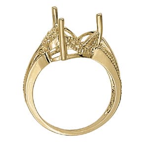 Trillion Gemstone Ring (0.02 ct. tw.), Side view in white gold or platinum