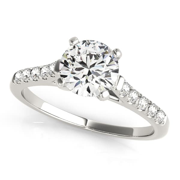 Single Row Split-Prong Cathedral Engagement Ring — style 83090 in 10k White Gold