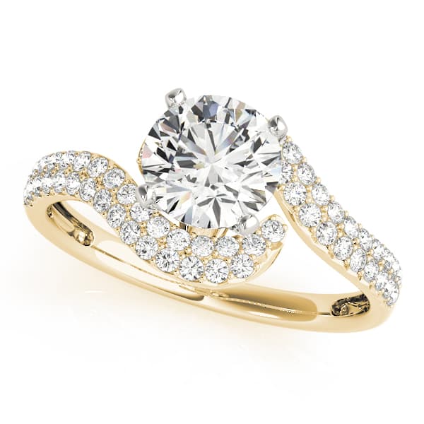 Bypass Engagement Ring, style 83092, Front view in yellow gold