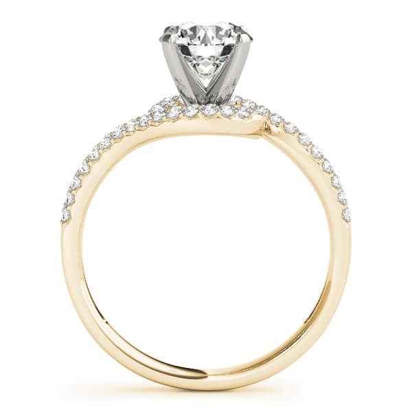Bypass Engagement Ring, style 83092, Side view in yellow gold