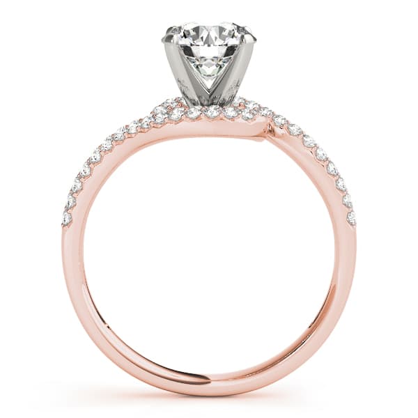 Bypass Engagement Ring, style 83092, Side view in rose gold