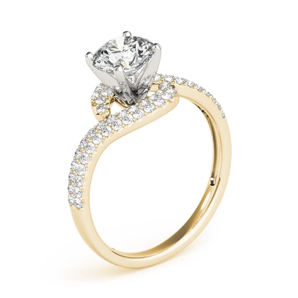 Bypass Engagement Ring, style 83092, Top view in yellow gold