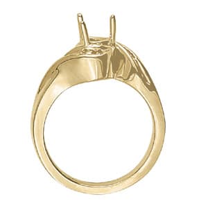 Trillion Gemstone Ring (1/8 ct. tw.), Side view in white gold or platinum