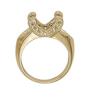 Oval Gemstone Ring (0.18 ct. tw.), Side view in white gold or platinum