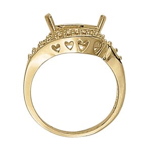 Marquise Gemstone Ring (1/3 ct. tw.), Side view in white gold or platinum