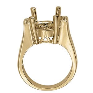 Oval Gemstone Ring (0.06 ct. tw.), Side view in white gold or platinum