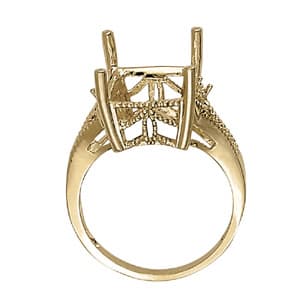 Emerald Gemstone Ring (0.02 ct. tw.), Side view in white gold or platinum
