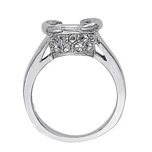 Oval Gemstone Ring (0.42 ct. tw.), Side view in white gold or platinum