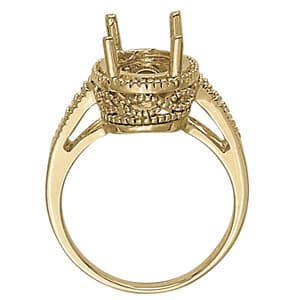 Oval Gemstone Ring (0.04 ct. tw.), Side view in white gold or platinum