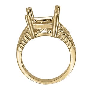 Emerald Gemstone Ring (0.04 ct. tw.), Side view in white gold or platinum