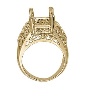 Emerald Gemstone Ring (0.22 ct. tw.), Side view in white gold or platinum
