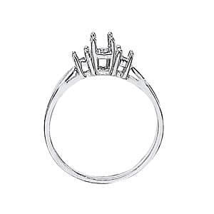 Oval Color Ring (1/8 ct. tw.), Side view in white gold or platinum