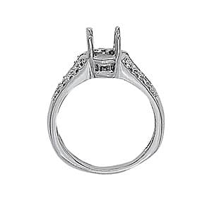 Oval Gemstone Ring (0.04 ct. tw.), Side view in white gold or platinum