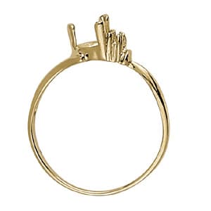 Trillion Cut Color Rings (0.06 ct. tw.), Side view in white gold or platinum