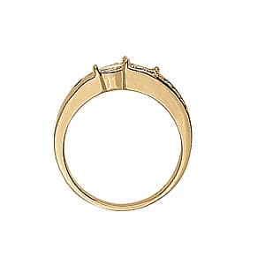Oval Gemstone Ring (3/4 ct. tw.), Side view in white gold or platinum
