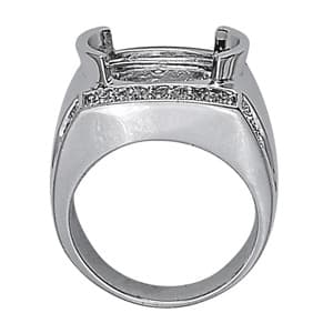 Oval Gemstone Ring (0.55 ct. tw.), Side view in white gold or platinum