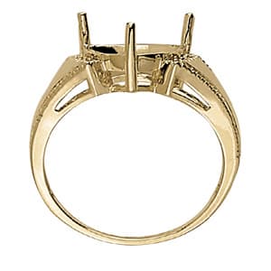 Trillion Gemstone Ring (0.03 ct. tw.), Side view in white gold or platinum