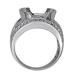 Oval Gemstone Ring (0.52 ct. tw.), Side view in white gold or platinum