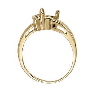 Trillion Gemstone Ring (0.03 ct. tw.), Side view in white gold or platinum
