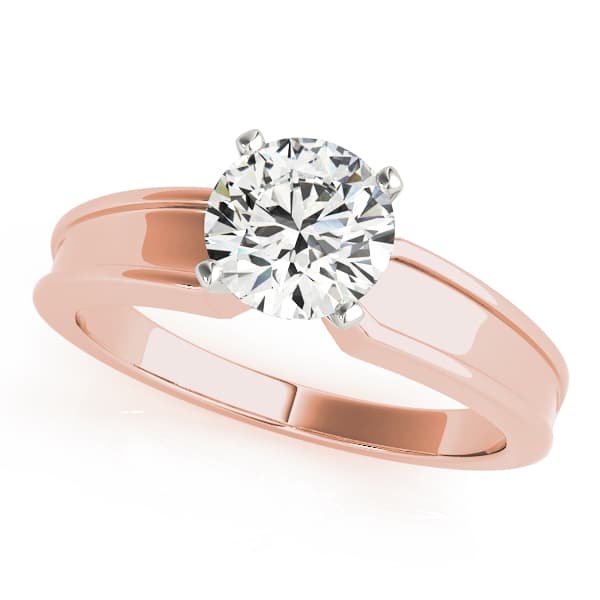 Solitaire Engagement Ring, style 83164, Front view in rose gold