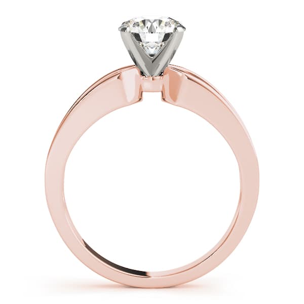 Solitaire Engagement Ring, style 83164, Side view in rose gold