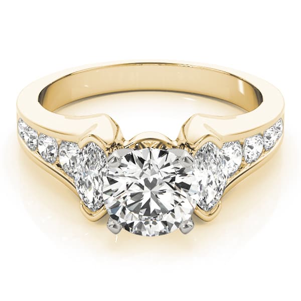 Fancy Shape Marqu Engagement Ring, style 83172, On hand view in yellow gold