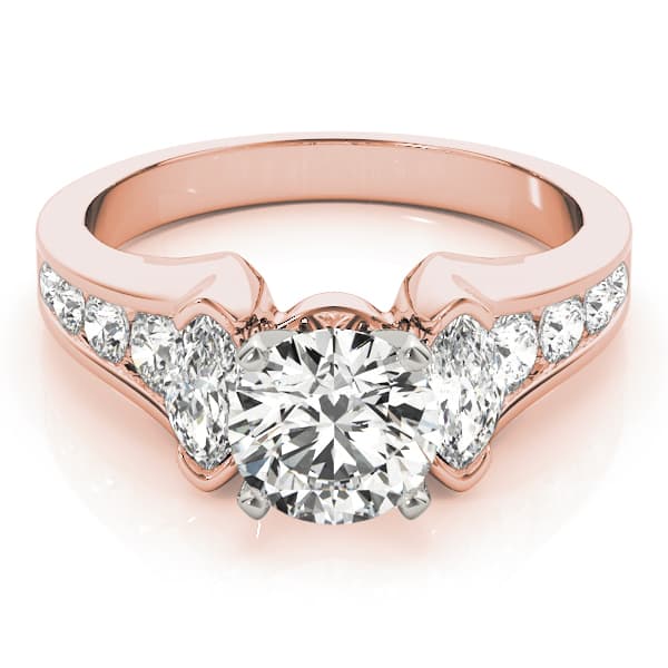 Fancy Shape Marqu Engagement Ring, style 83172, On hand view in rose gold