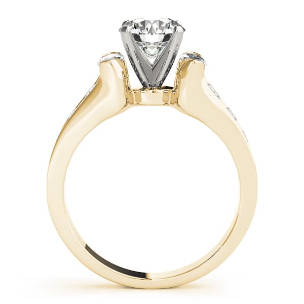 Fancy Shape Marqu Engagement Ring, style 83172, Side view in yellow gold