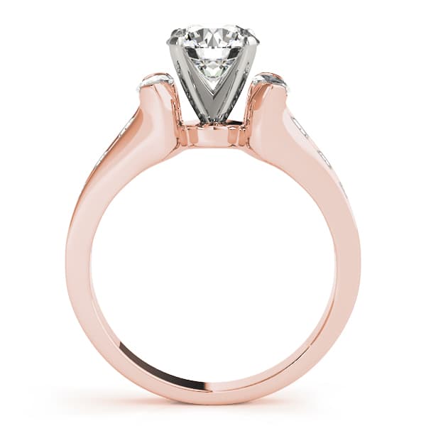 Fancy Shape Marqu Engagement Ring, style 83172, Side view in rose gold