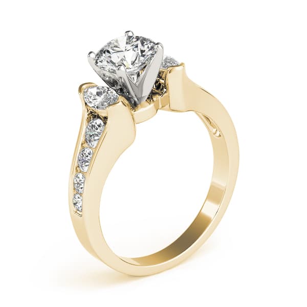 Fancy Shape Marqu Engagement Ring, style 83172, Top view in yellow gold