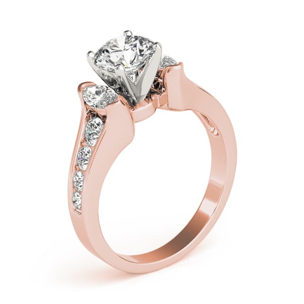 Fancy Shape Marqu Engagement Ring, style 83172, Top view in rose gold