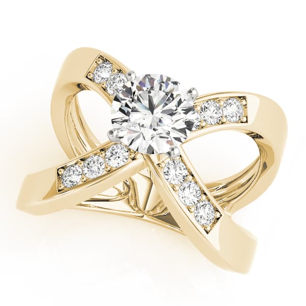 Engagement Ring, style 83192, Front view in yellow gold
