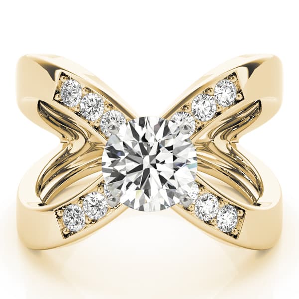 Engagement Ring, style 83192, On hand view in yellow gold