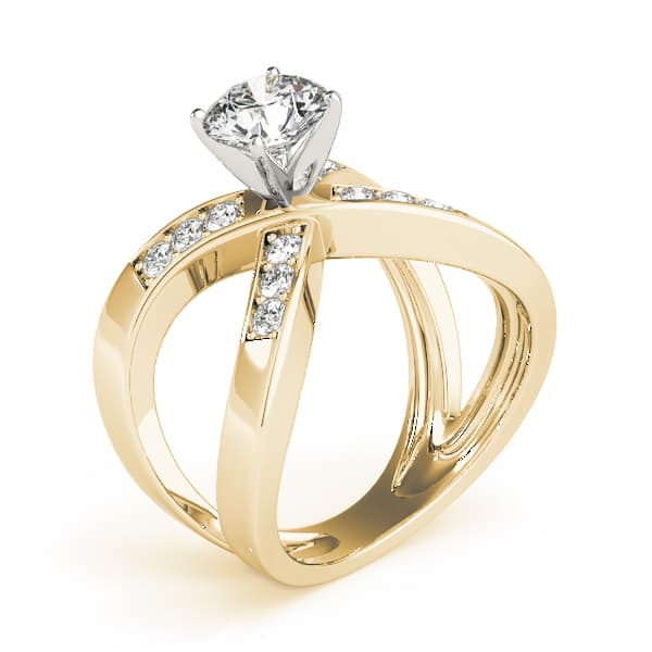 Engagement Ring, style 83192, Top view in yellow gold