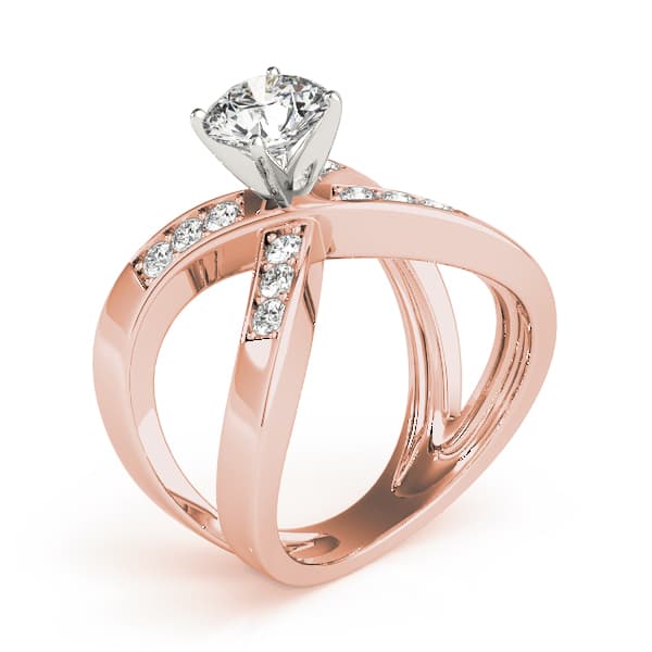 Engagement Ring, style 83192, Top view in rose gold