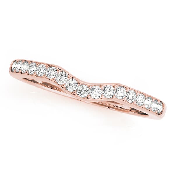 Prong Set Wedding Band (1/4 ct. tw.), Front view in rose gold