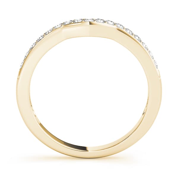 Prong Set Wedding Band (1/4 ct. tw.), Side view in yellow gold