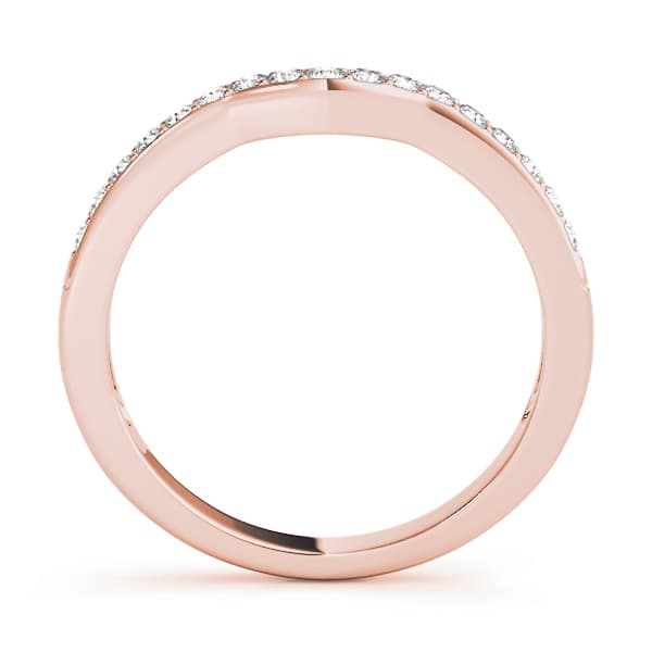 Prong Set Wedding Band (1/4 ct. tw.), Side view in rose gold