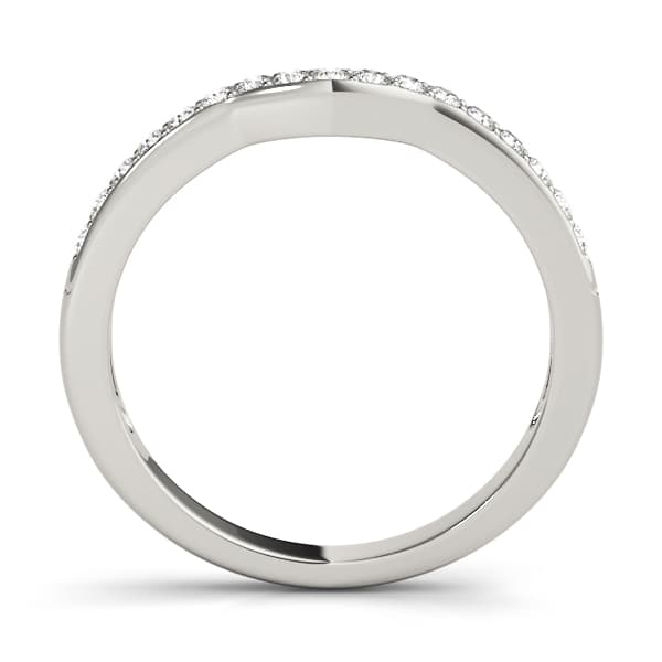 Prong Set Wedding Band (1/4 ct. tw.), Side view in white gold or platinum