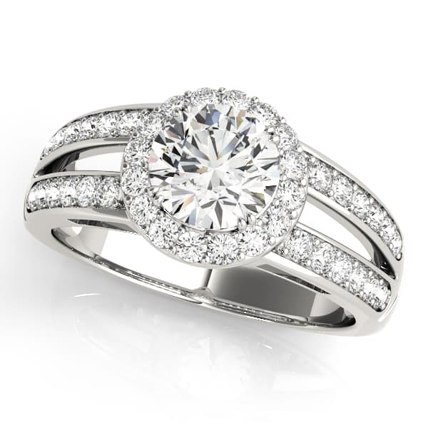 ENGAGEMENT RINGS HALO ROUND — style 83195 in 10k White Gold
