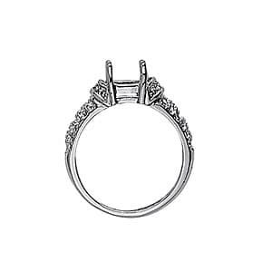 Oval Gemstone Ring (0.41 ct. tw.), Side view in white gold or platinum
