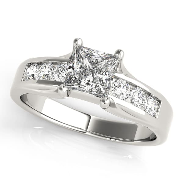 Single Row Channel Set Engagement Ring — style 83199 in 10k White Gold