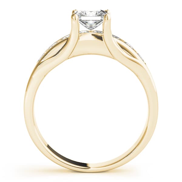 Single Row Channel Set Engagement Ring, style 83199, Side view in yellow gold