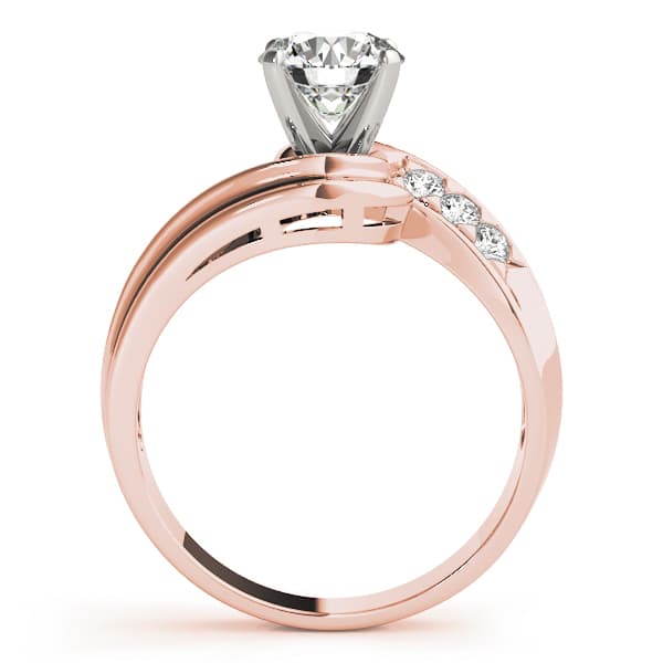 Bypass Single Row Engagement Ring, style 83227, Side view in rose gold