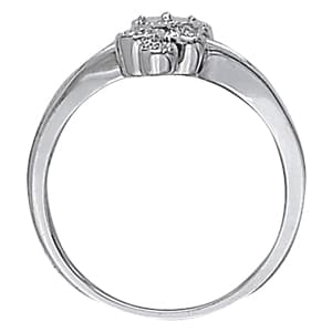 Diamond Fashion Right Hand Rings (1/4 ct. tw.), Side view in white gold or platinum