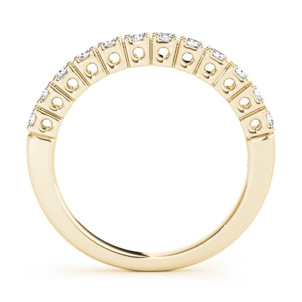 Prong Set Wedding Band (3/8 ct. tw.), Side view in yellow gold