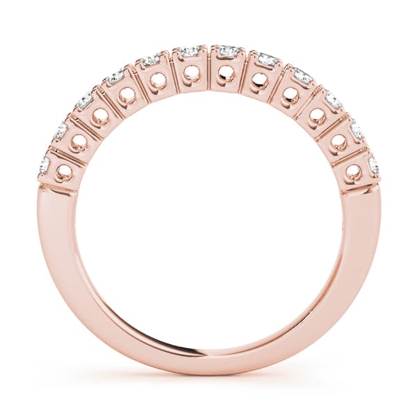 Prong Set Wedding Band (3/8 ct. tw.), Side view in rose gold