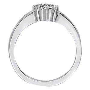 Diamond Fashion Cluster (1/4 ct. tw.), Side view in white gold or platinum