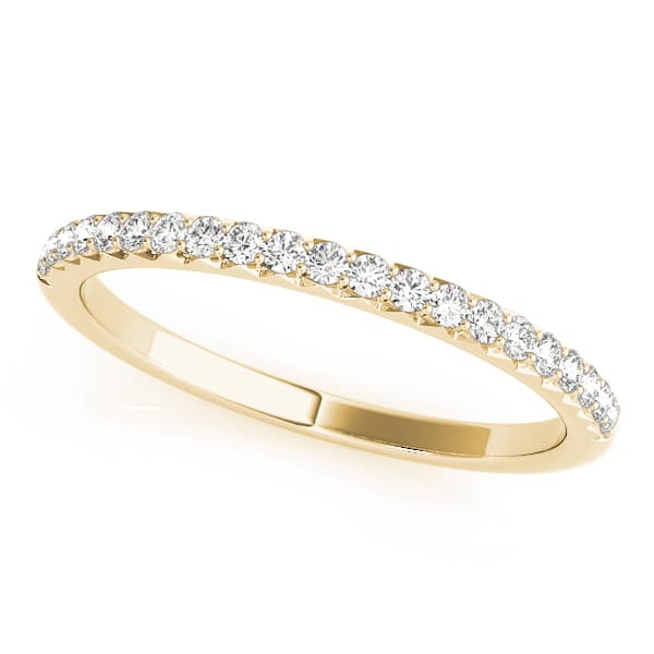 Straight Prong Set Wedding Band (0.21 ct. tw.), Front view in yellow gold