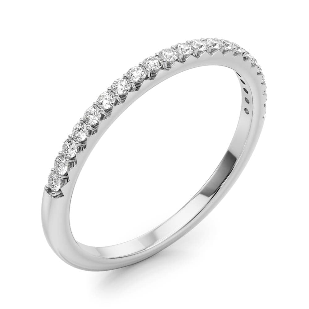 Straight Prong Set Wedding Band (0.21 ct. tw.), Angle view in white gold or platinum